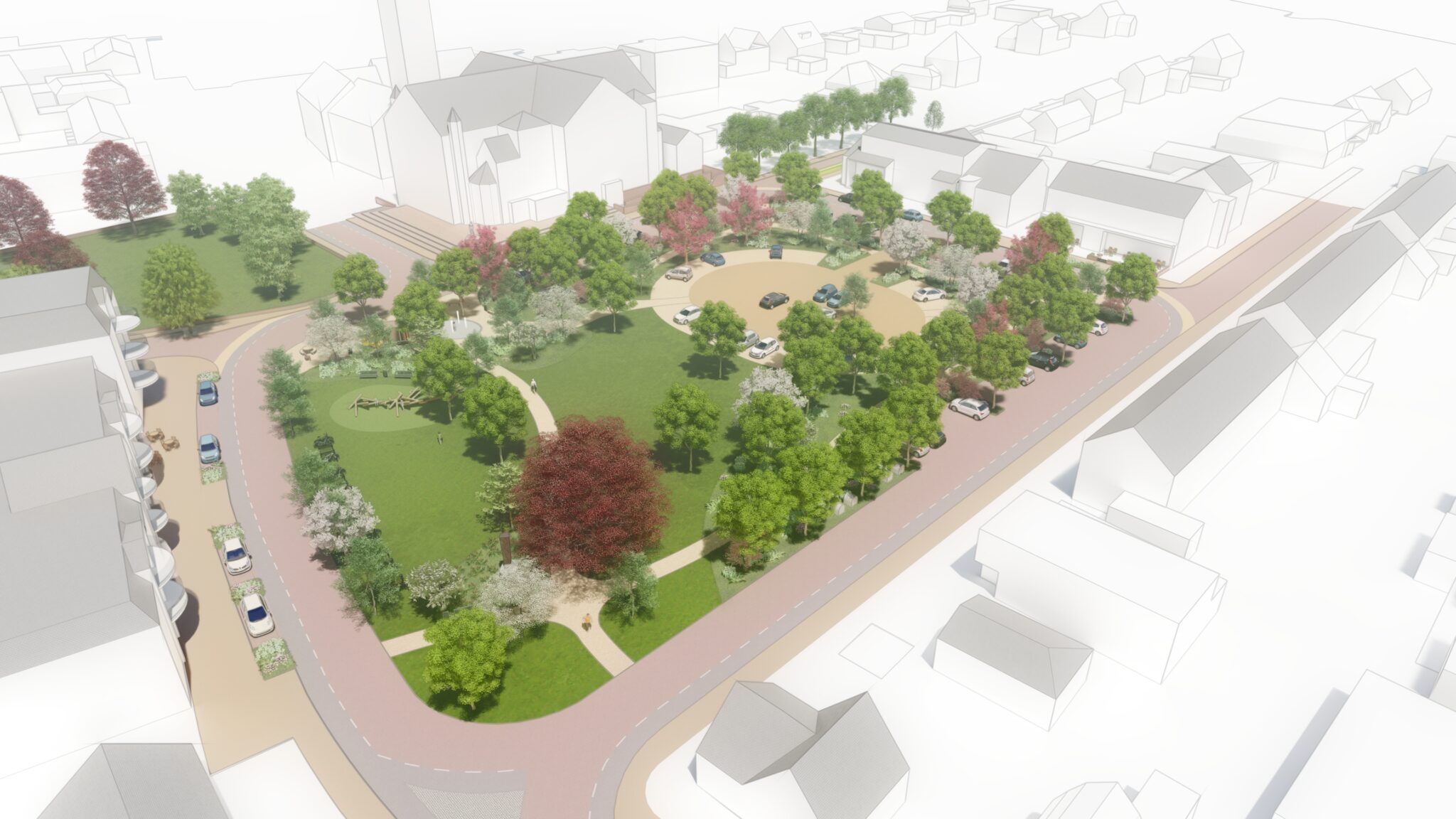 2. Slider foto 1 Vogelvlucht inrichting Willem Alexanderplein